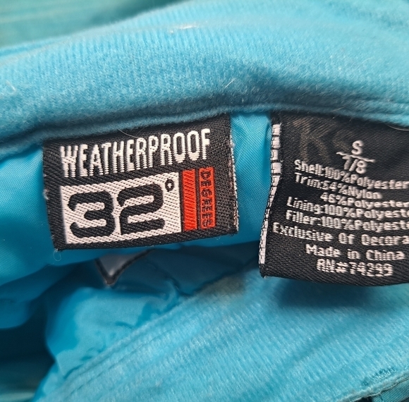 Weatherproof 32° Baby Blue Ski/Snow Pants With A Detatchable Bib   Size S - Picture 8 of 10